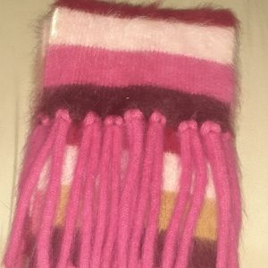 Vintage Angora Wool Striped Scarf